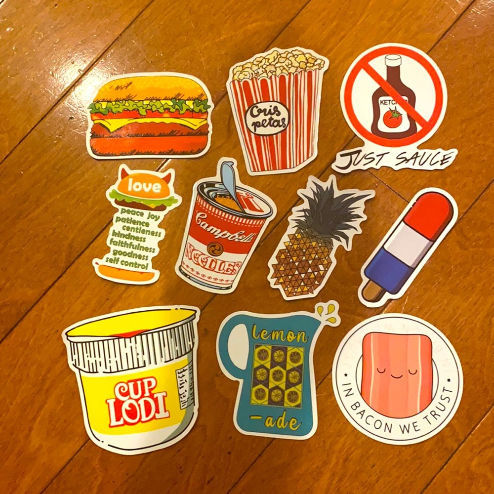10 FOOD Stickers